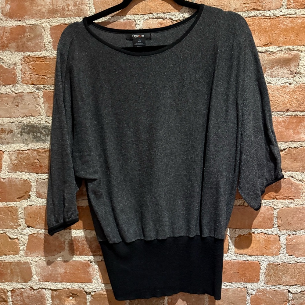 M - Style & Co. Grey tunic top